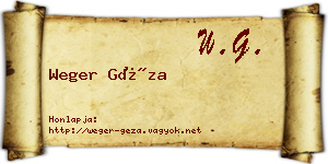 Weger Géza névjegykártya
