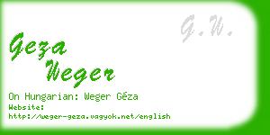 geza weger business card